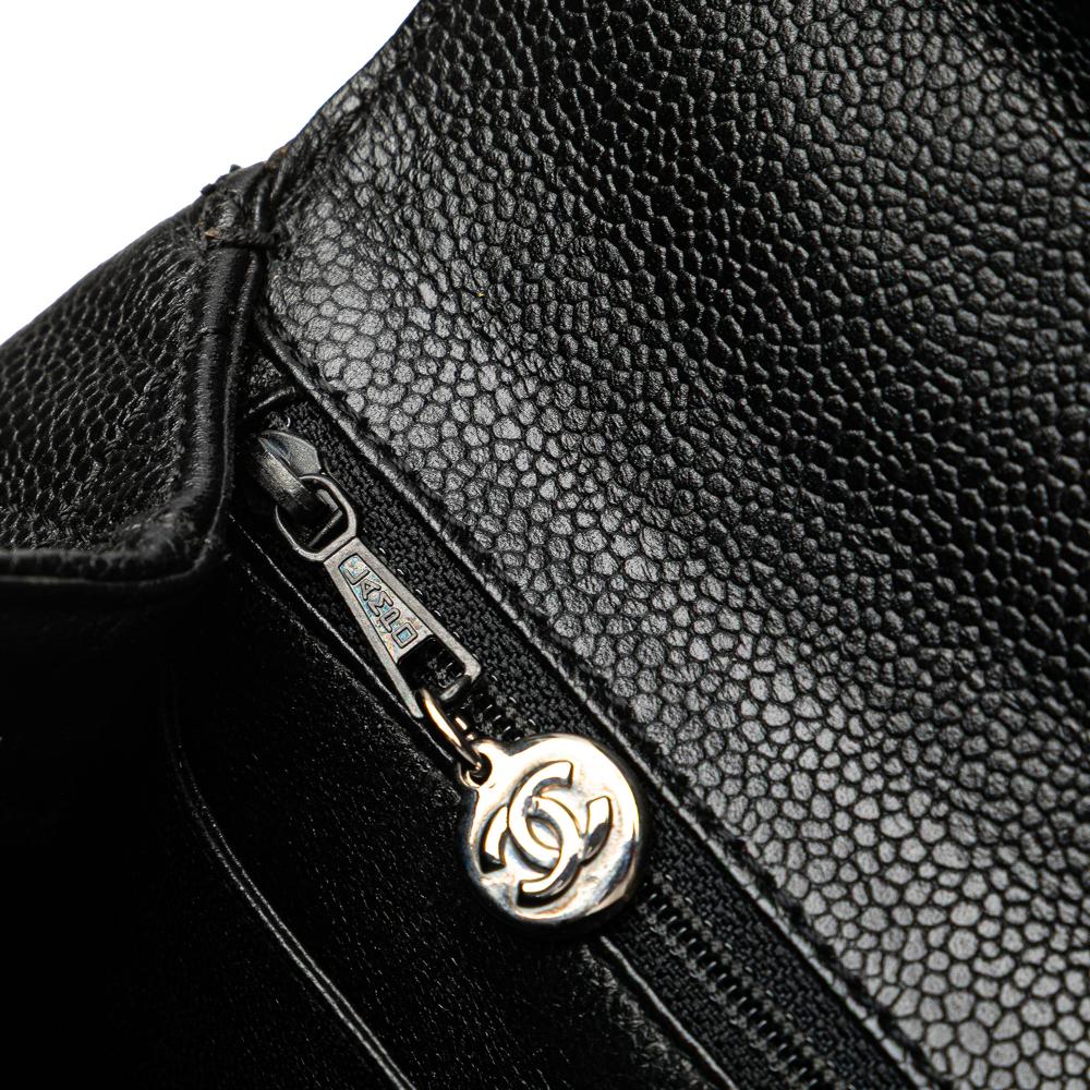 Chanel B Chanel Black Caviar Leather Leather CC Quilted Caviar Kelly Top Handle Bag Italy