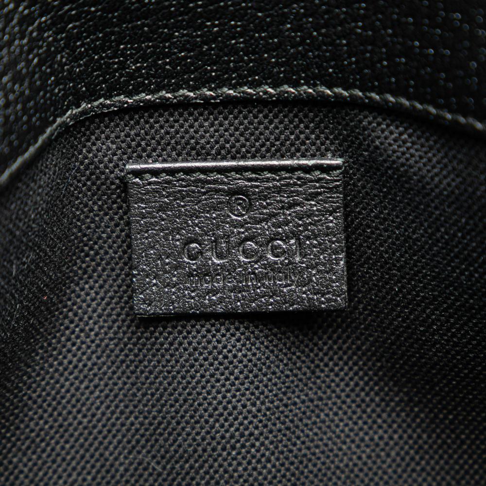 Gucci AB Gucci Black Coated Canvas Fabric GG Supreme Psychedelic Belt Bag Italy