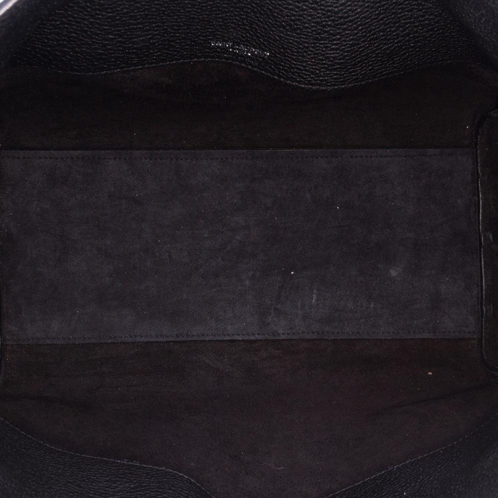 Saint Laurent B Saint Laurent Black Calf Leather Small Grained skin Supple Sac De Jour Satchel Italy