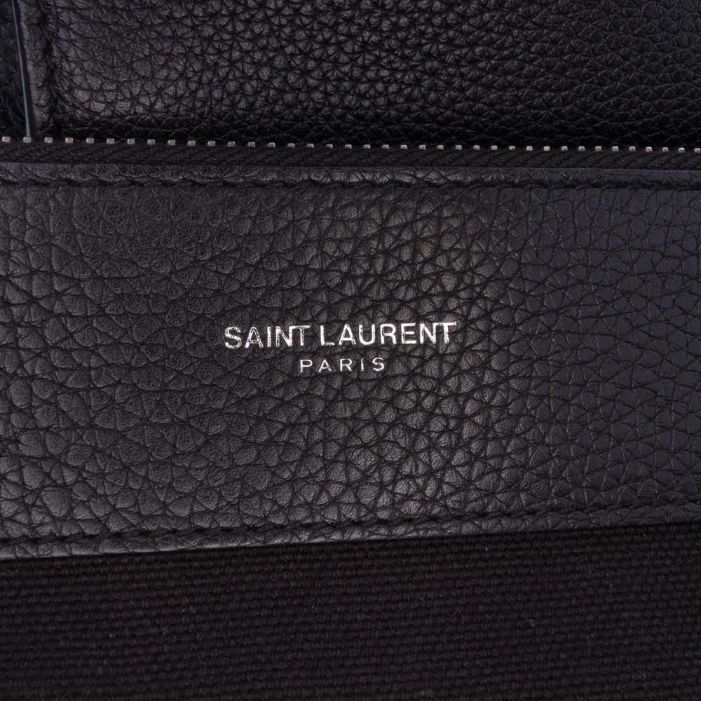 Saint Laurent B Saint Laurent Black Calf Leather Small Grained skin Supple Sac De Jour Satchel Italy
