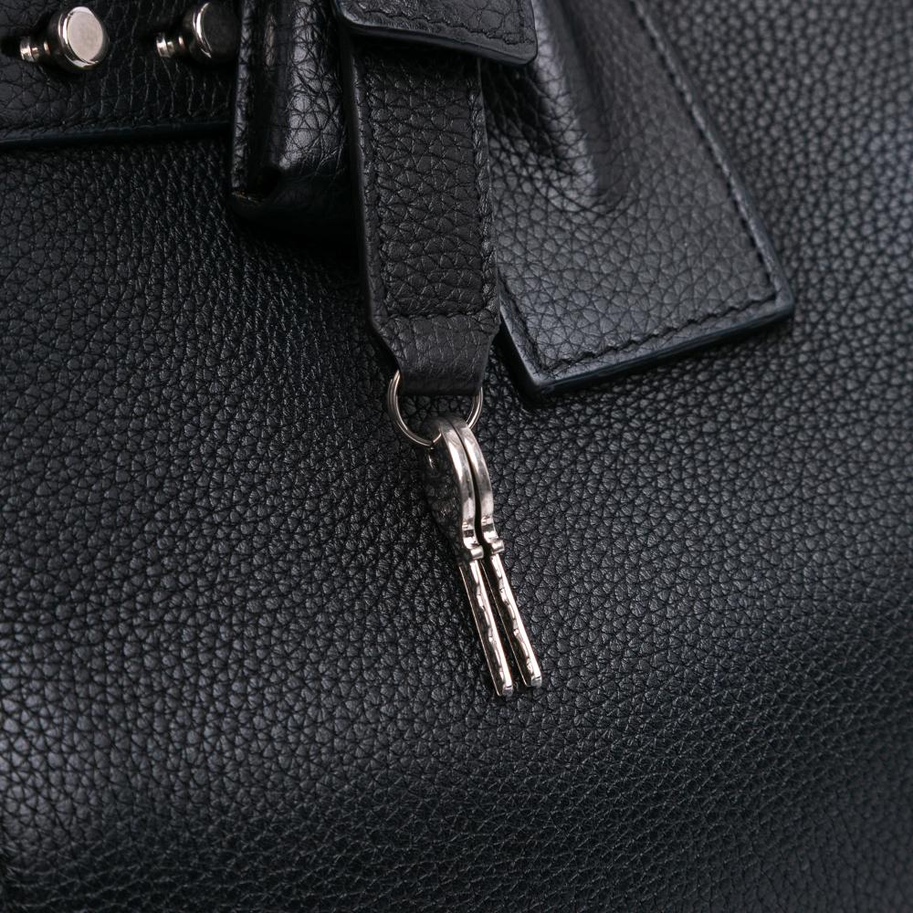 Saint Laurent B Saint Laurent Black Calf Leather Small Grained skin Supple Sac De Jour Satchel Italy