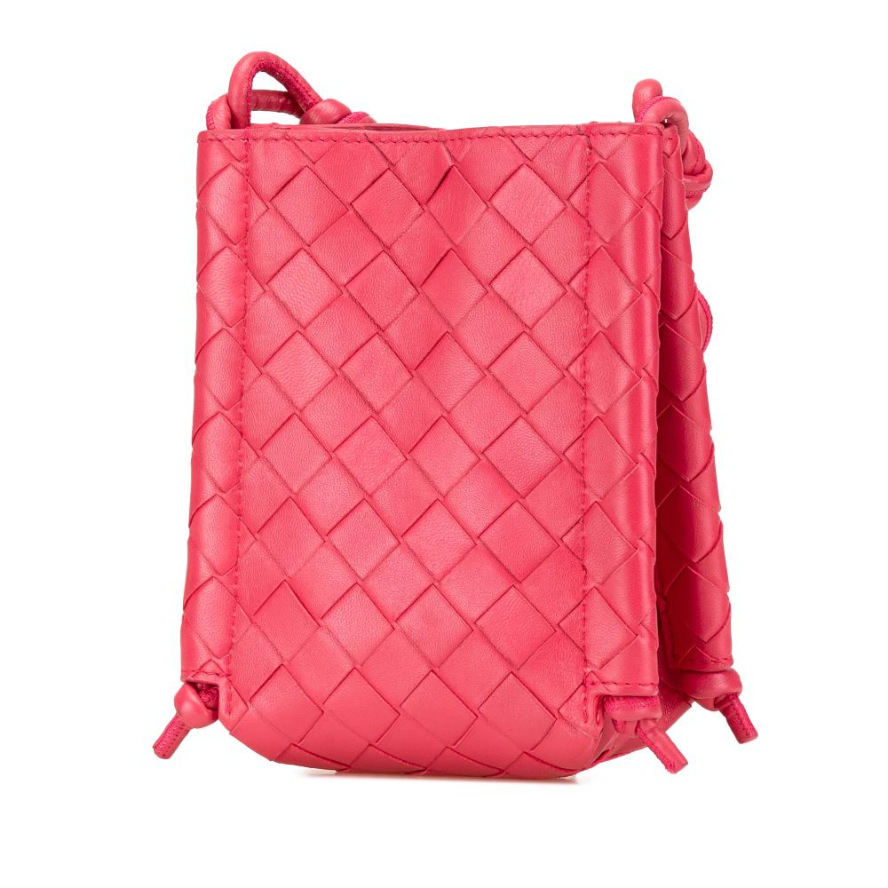 Bottega Veneta Pink Strawberry Nappa Leather Leather Mini Nappa Intrecciato The Knot Crossbody Italy