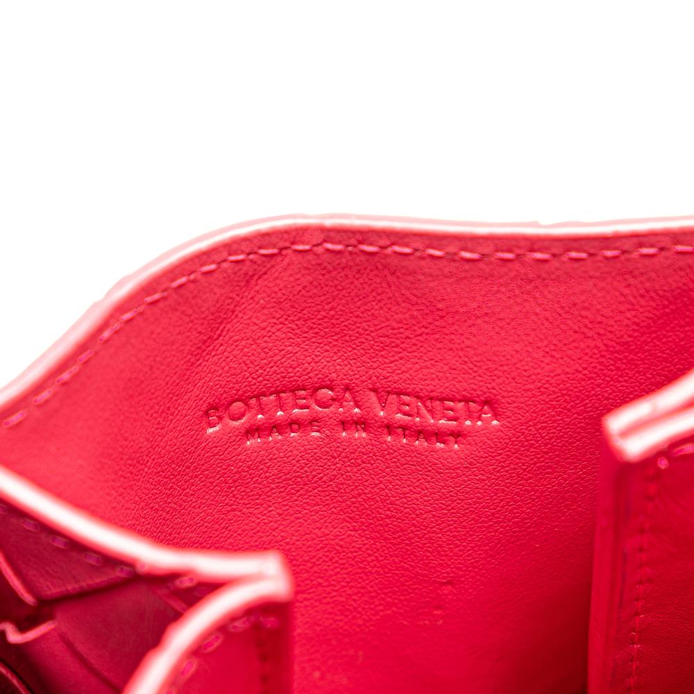 Bottega Veneta Pink Strawberry Nappa Leather Leather Mini Nappa Intrecciato The Knot Crossbody Italy