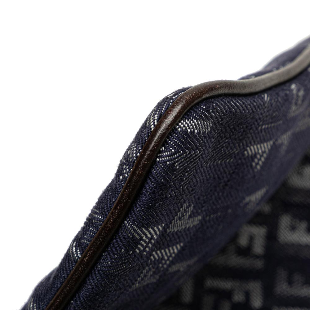 Fendi B Fendi Blue Dark Blue Denim Fabric Zucchino Crossbody Italy