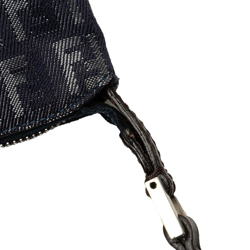 Fendi B Fendi Blue Dark Blue Denim Fabric Zucchino Crossbody Italy