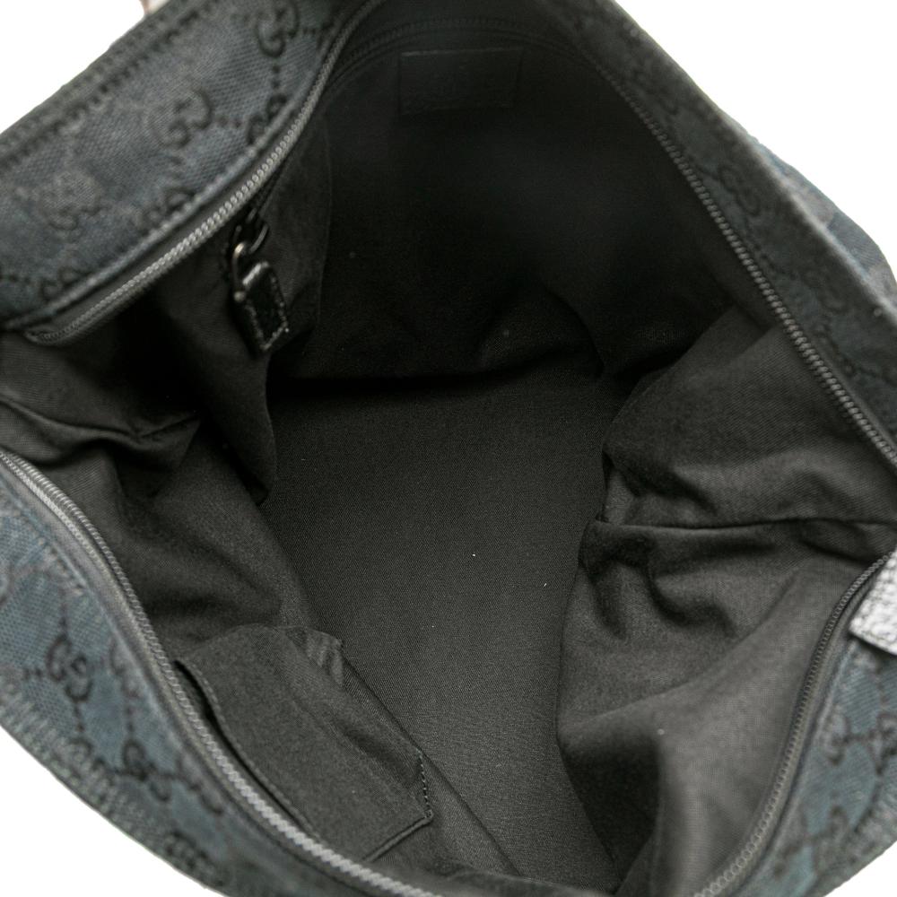 Gucci B Gucci Black Canvas Fabric GG Web Crossbody Italy