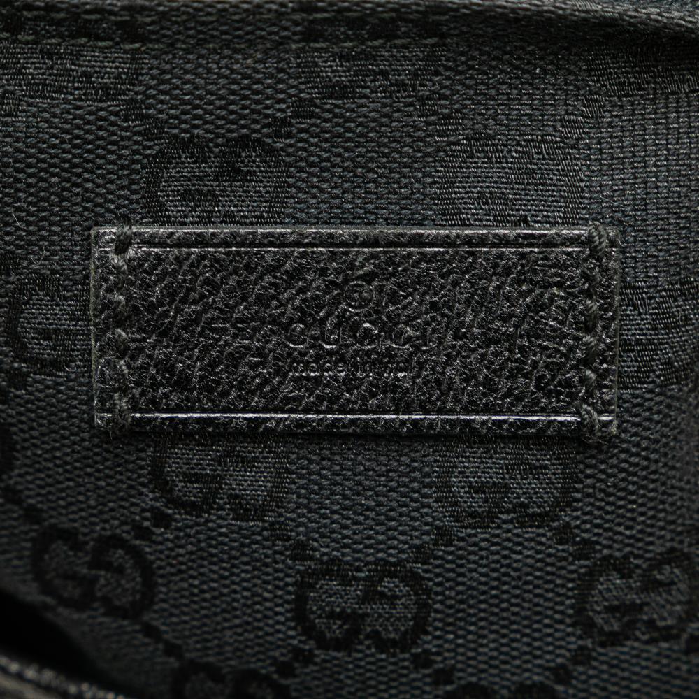 Gucci B Gucci Black Canvas Fabric GG Web Crossbody Italy