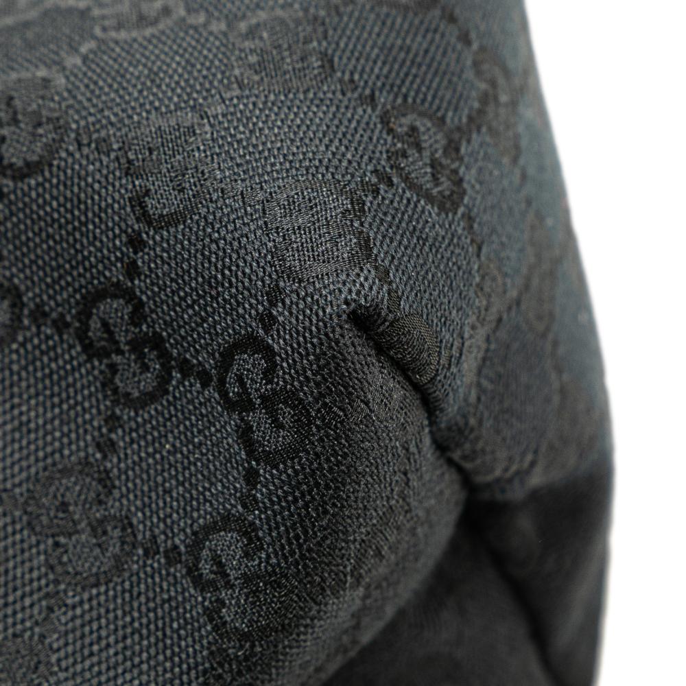 Gucci B Gucci Black Canvas Fabric GG Web Crossbody Italy