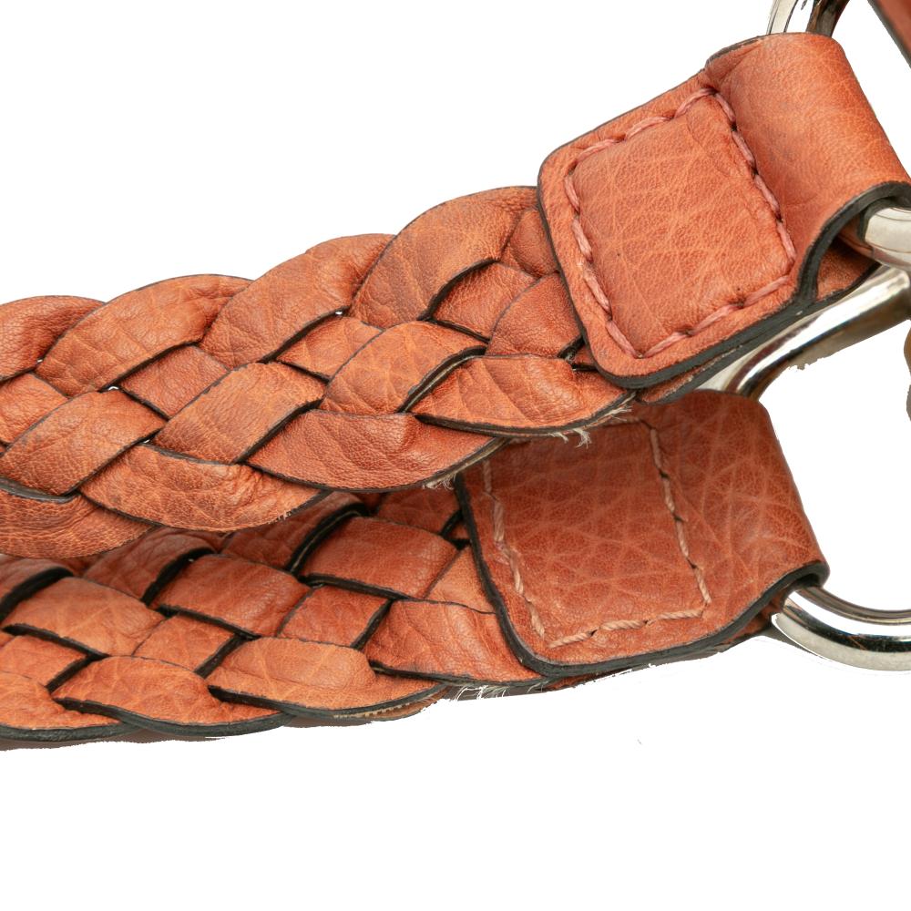 Gucci B Gucci Orange Dark Orange Calf Leather Medium Bamboo Libeccio Tote Italy