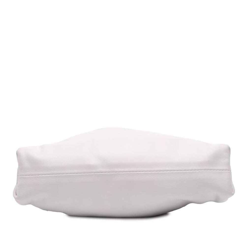 Bottega Veneta AB Bottega Veneta White Lambskin Leather Leather Lambskin The Mini Pouch Crossbody Italy