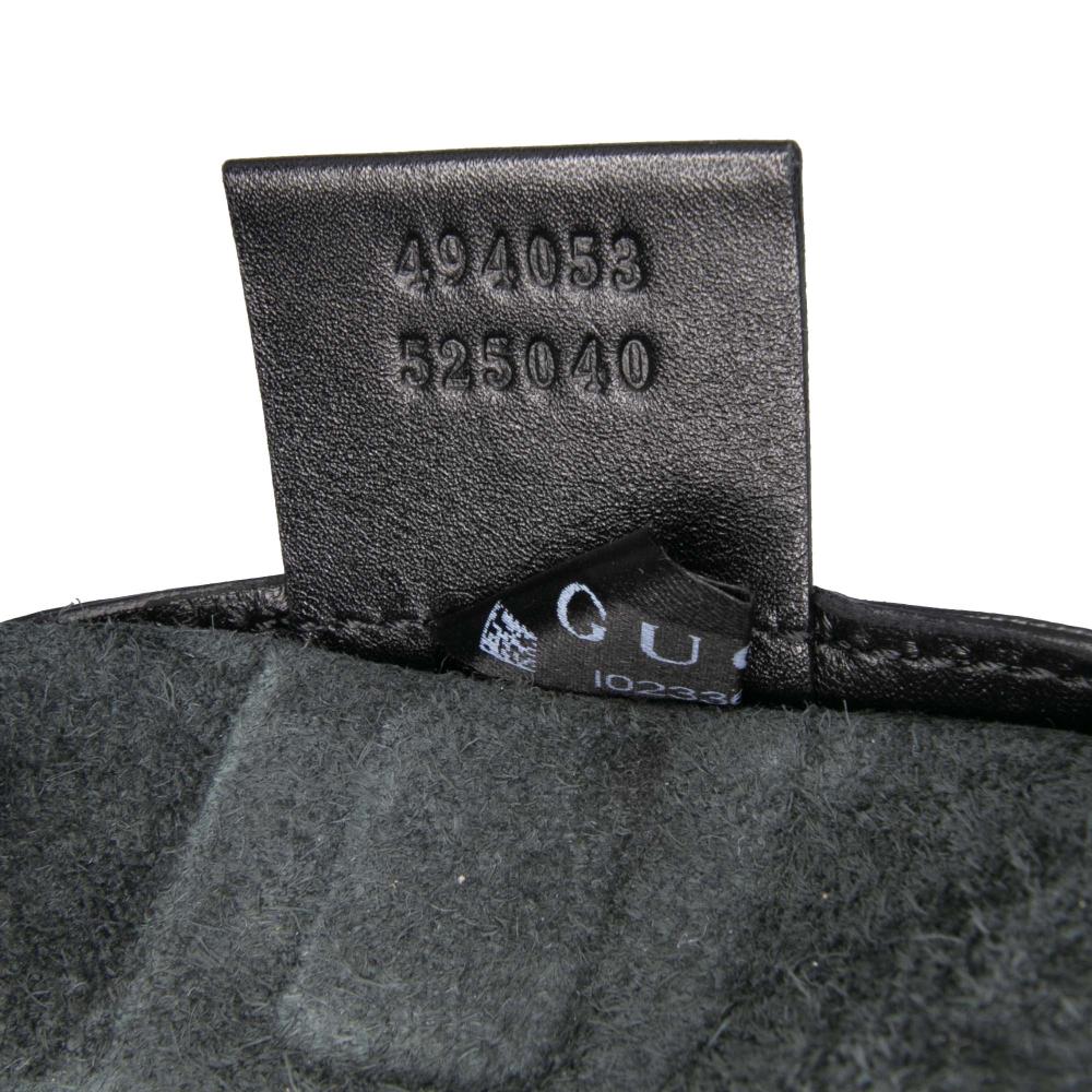 Gucci AB Gucci Black Calf Leather Logo Drawstring Backpack Italy