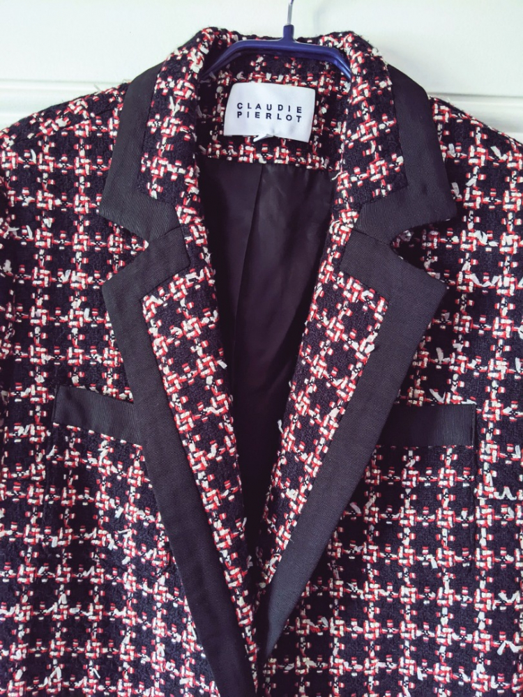 Claudie Pierlot Elégant blazer en tweed multicolore 38