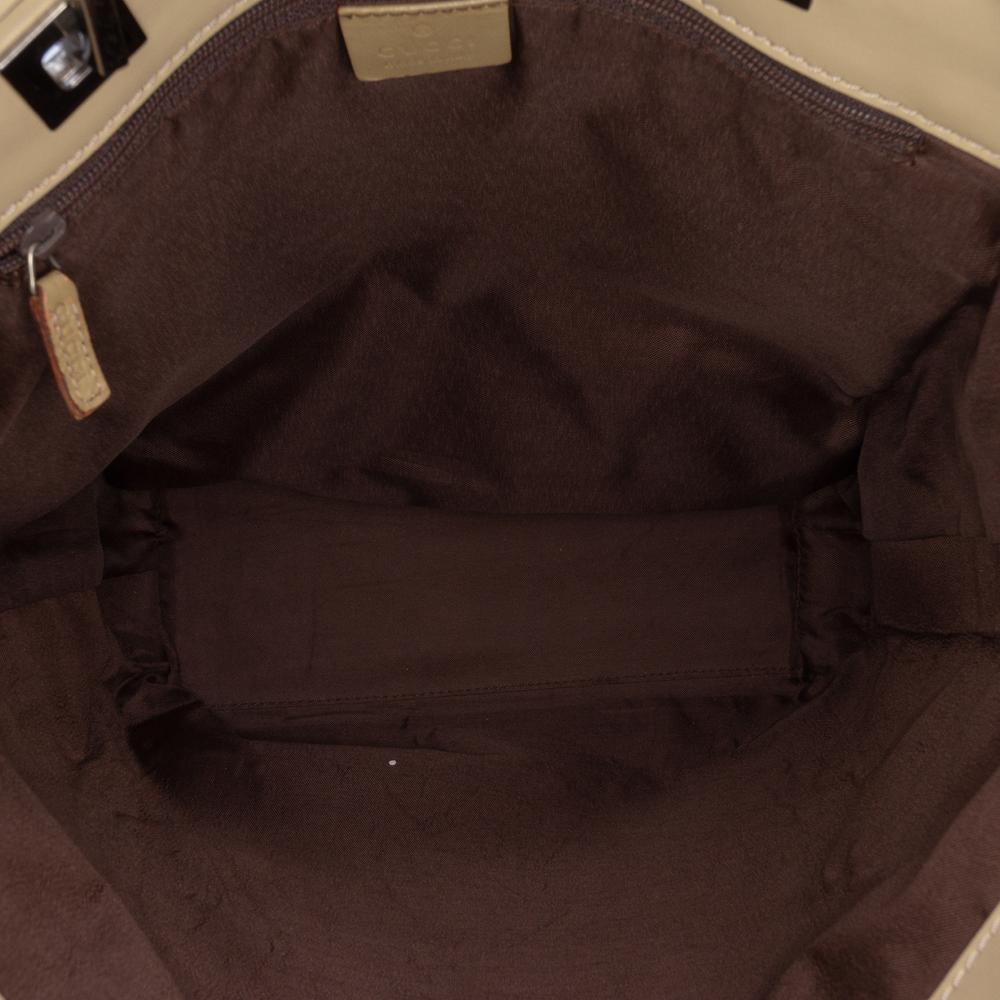 Gucci AB Gucci Brown Canvas Fabric GG Web Tote Italy