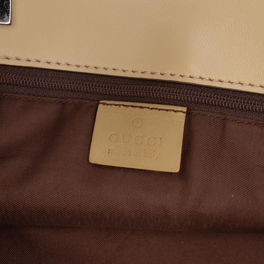 Gucci AB Gucci Brown Canvas Fabric GG Web Tote Italy