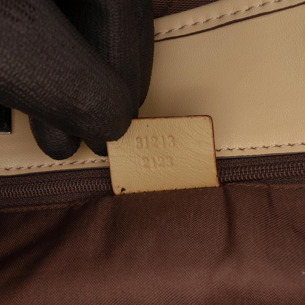 Gucci AB Gucci Brown Canvas Fabric GG Web Tote Italy