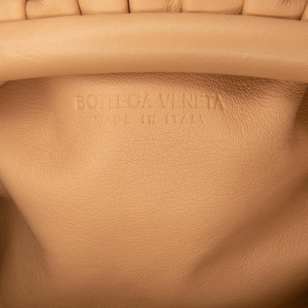 Bottega Veneta AB Bottega Veneta Brown Light Brown Lambskin Leather Leather Lambskin The Mini Pouch Crossbody Italy