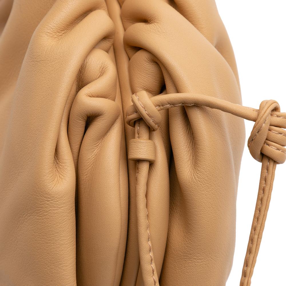 Bottega Veneta AB Bottega Veneta Brown Light Brown Lambskin Leather Leather Lambskin The Mini Pouch Crossbody Italy