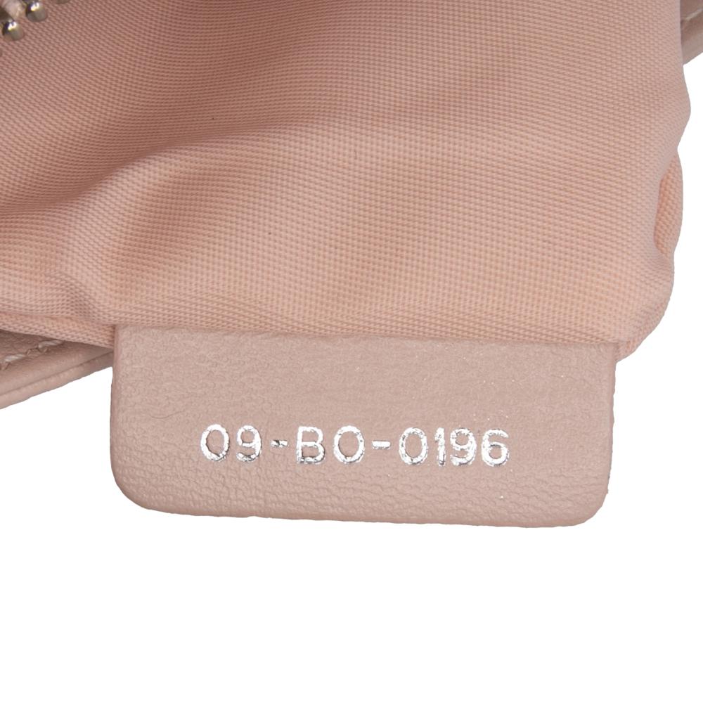 Christian Dior B Dior Brown Nude Calf Leather Grained skin Diorama Wallet on Chain Italy