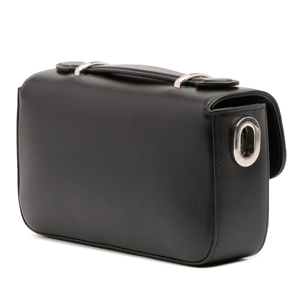 Gucci B Gucci Black Calf Leather Mini Petite GG Satchel Italy