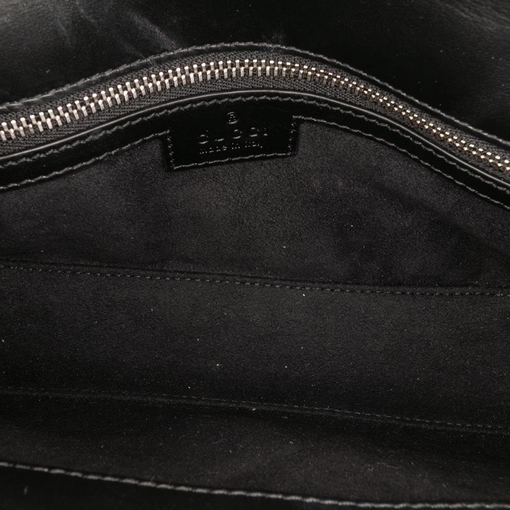 Gucci B Gucci Black Calf Leather Mini Petite GG Satchel Italy