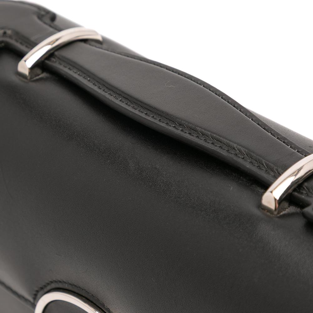 Gucci B Gucci Black Calf Leather Mini Petite GG Satchel Italy