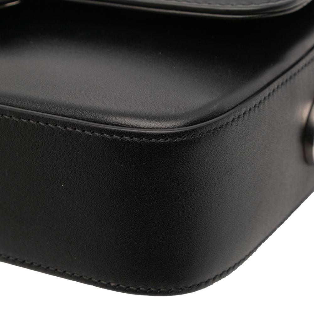 Gucci B Gucci Black Calf Leather Mini Petite GG Satchel Italy