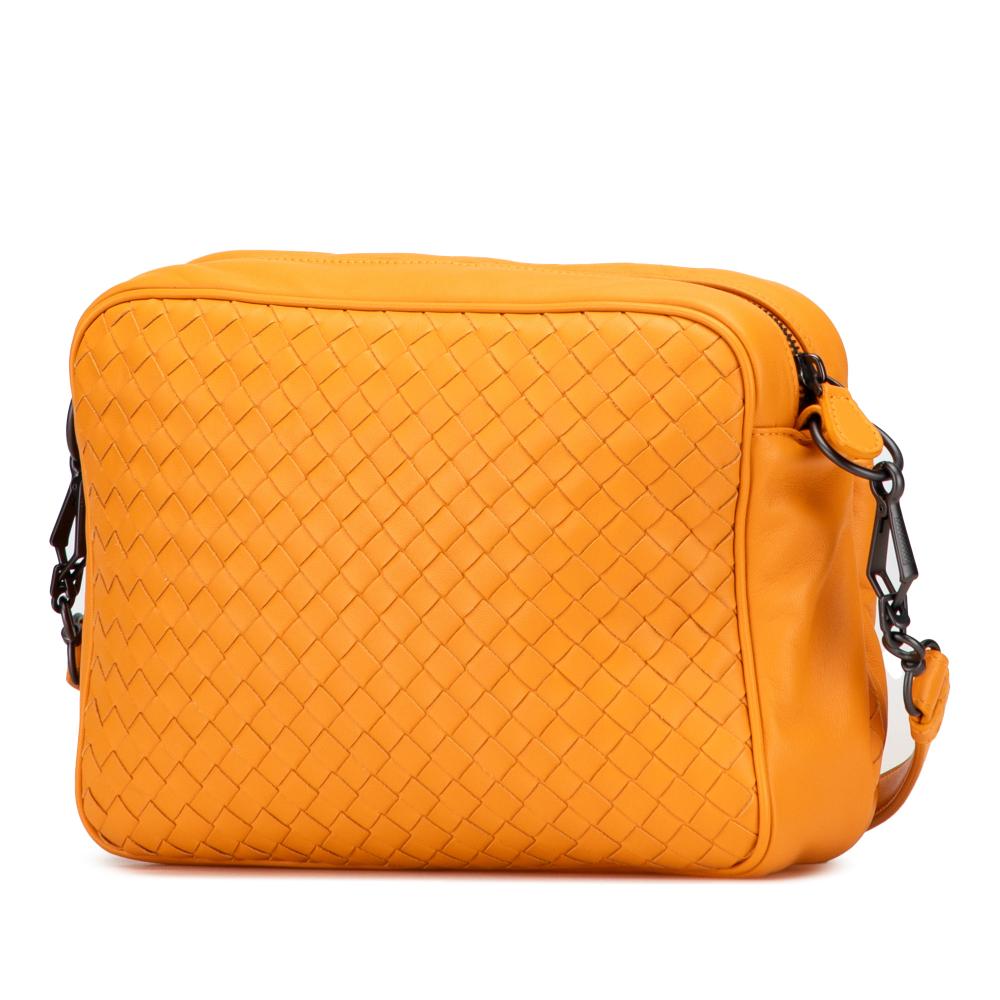 Bottega Veneta Yellow Nappa Intrecciato Front Pocket Messenger Bag Italy
