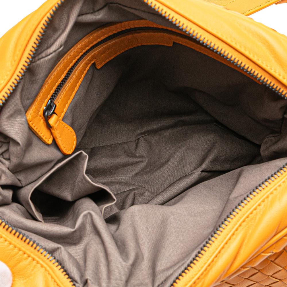 Bottega Veneta Yellow Nappa Intrecciato Front Pocket Messenger Bag Italy