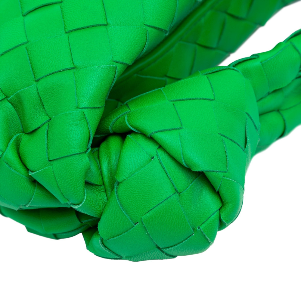 Bottega Veneta Jodie Mini Intrecciato Leather Hobo Handbag Green