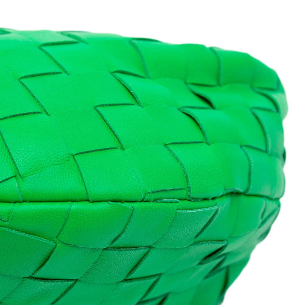 Bottega Veneta Jodie Mini Intrecciato Leather Hobo Handbag Green