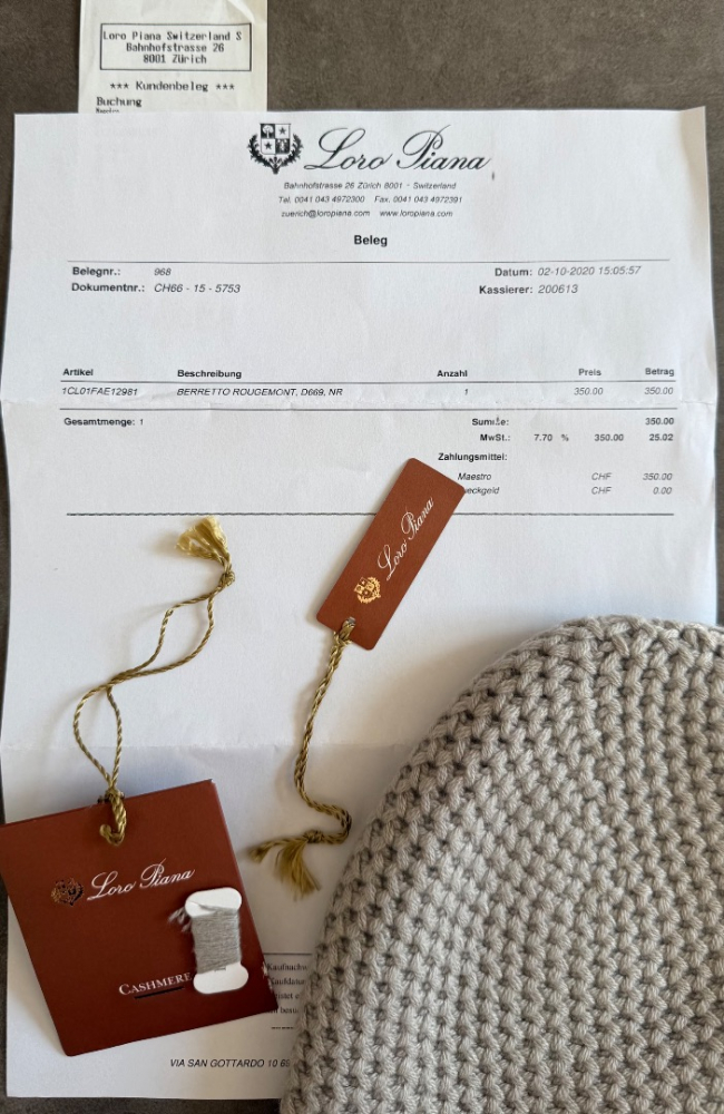 Loro Piana Chapeau en cachemire Etaupe