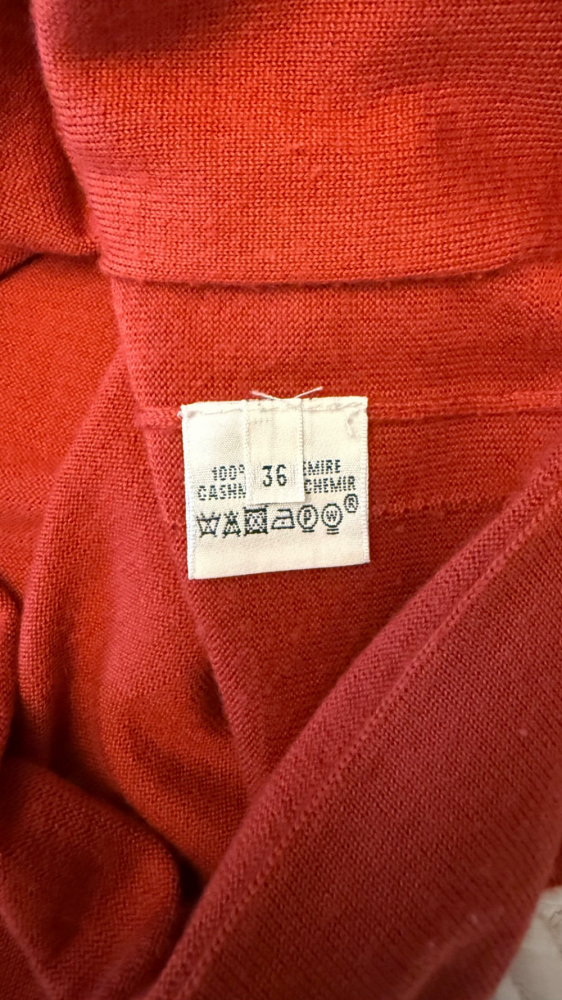 Hermès Ärmelloses Top aus Kaschmir in Ziegelsteinfarbe