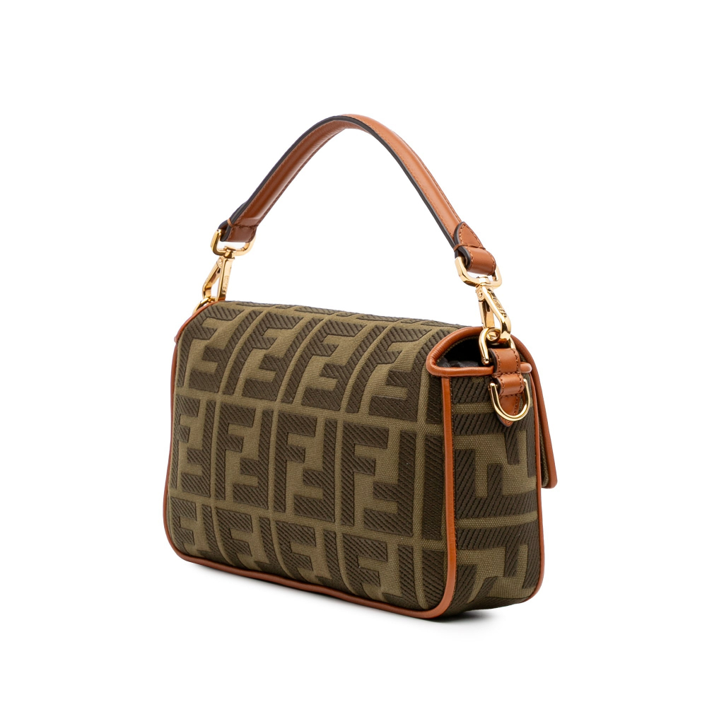 Fendi Zucca Medium Canvas Baguette Handbag Brown