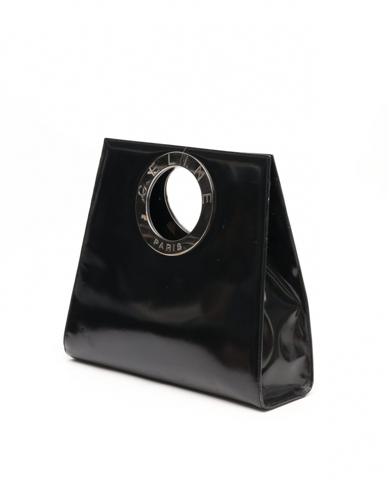 Celine Céline Vintage Round Patent Handbag