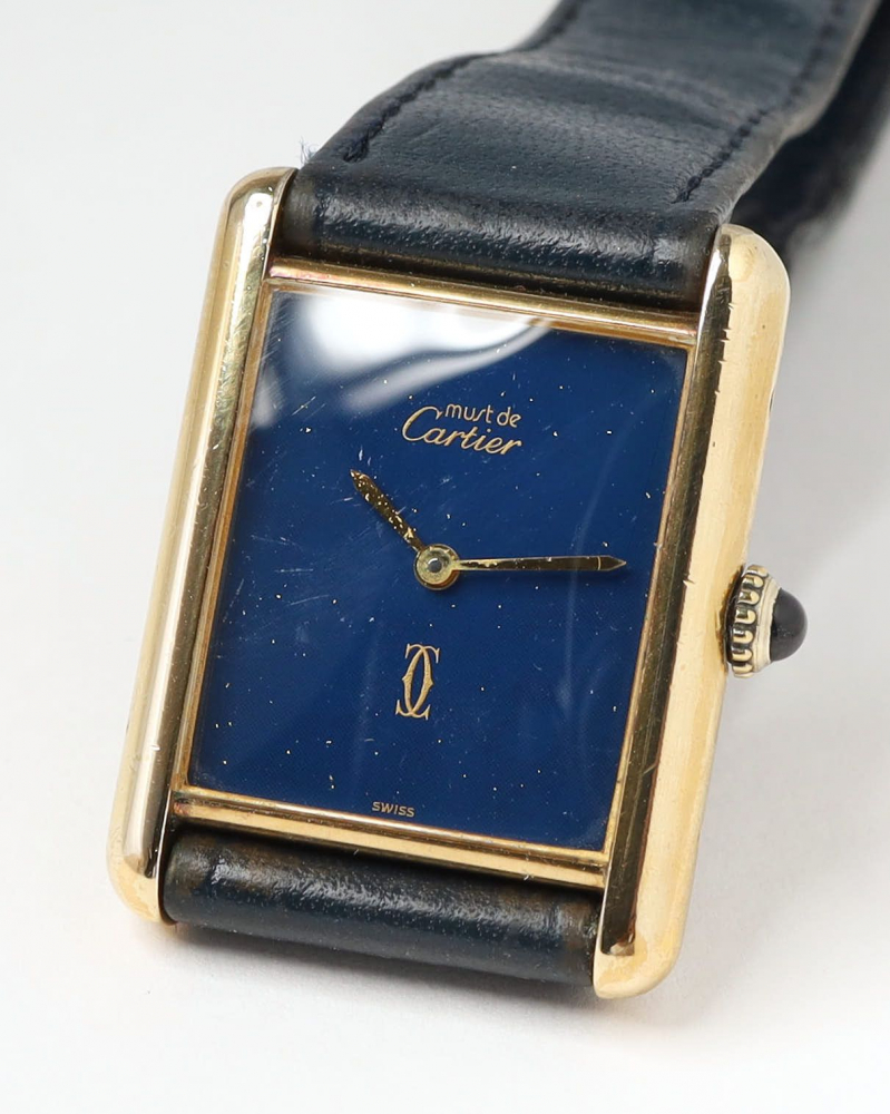 Cartier Tank Manual 23mm Rare Starry Night Dial Watch