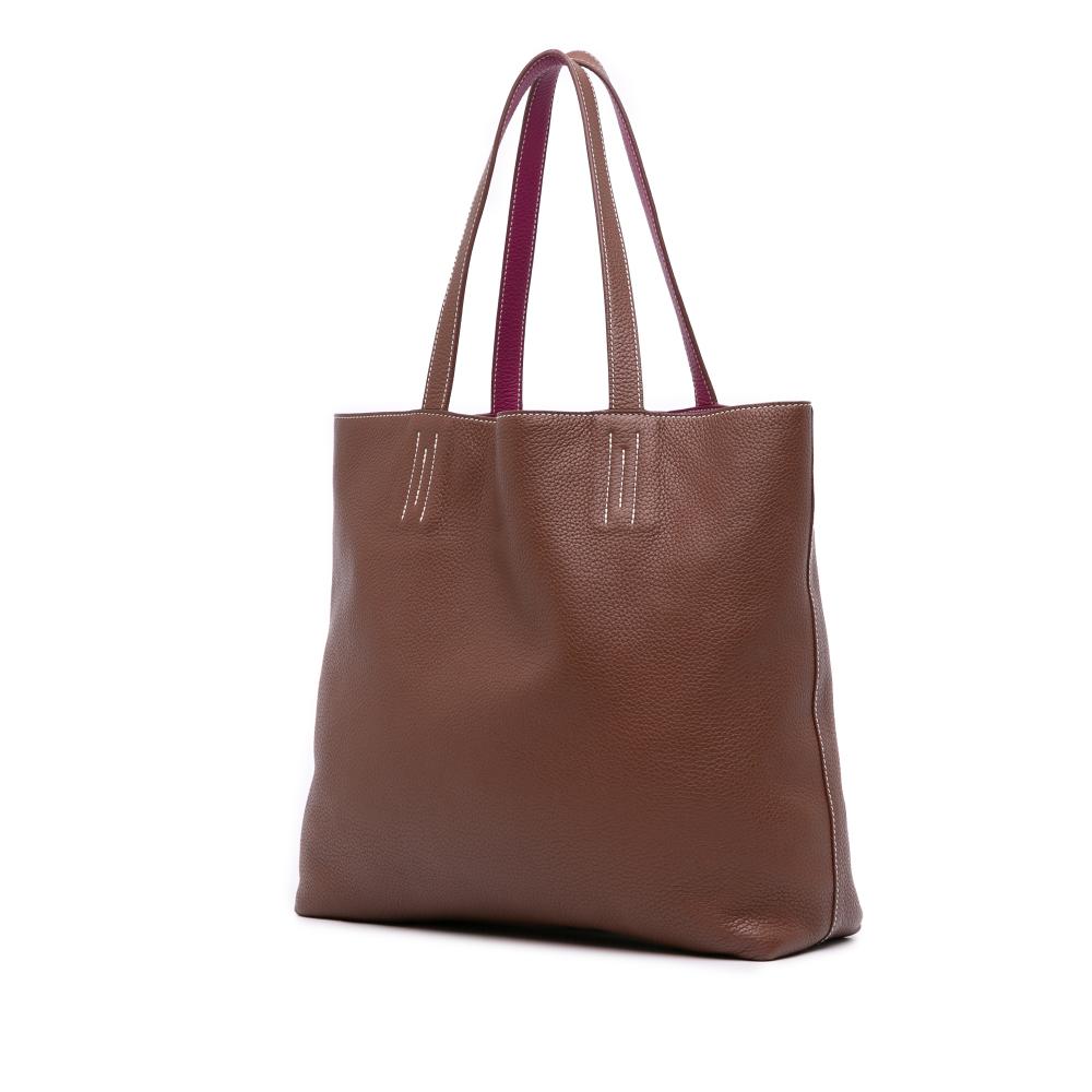 Hermès B Hermès Brown with Pink Dark Pink Calf Leather Clemence Double Sens 36 France