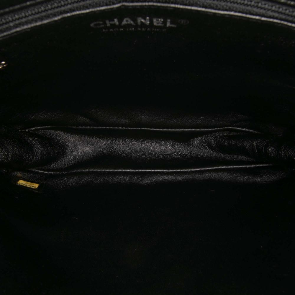 Chanel B Chanel Black Tweed Fabric and Resin Zipped Chain Shopping Bag France