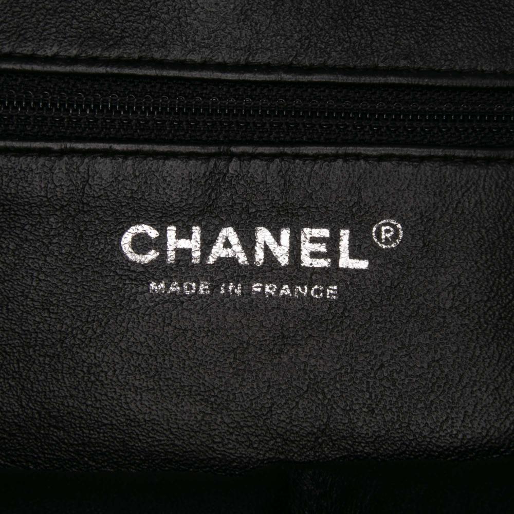 Chanel B Chanel Black Tweed Fabric and Resin Zipped Chain Shopping Bag France