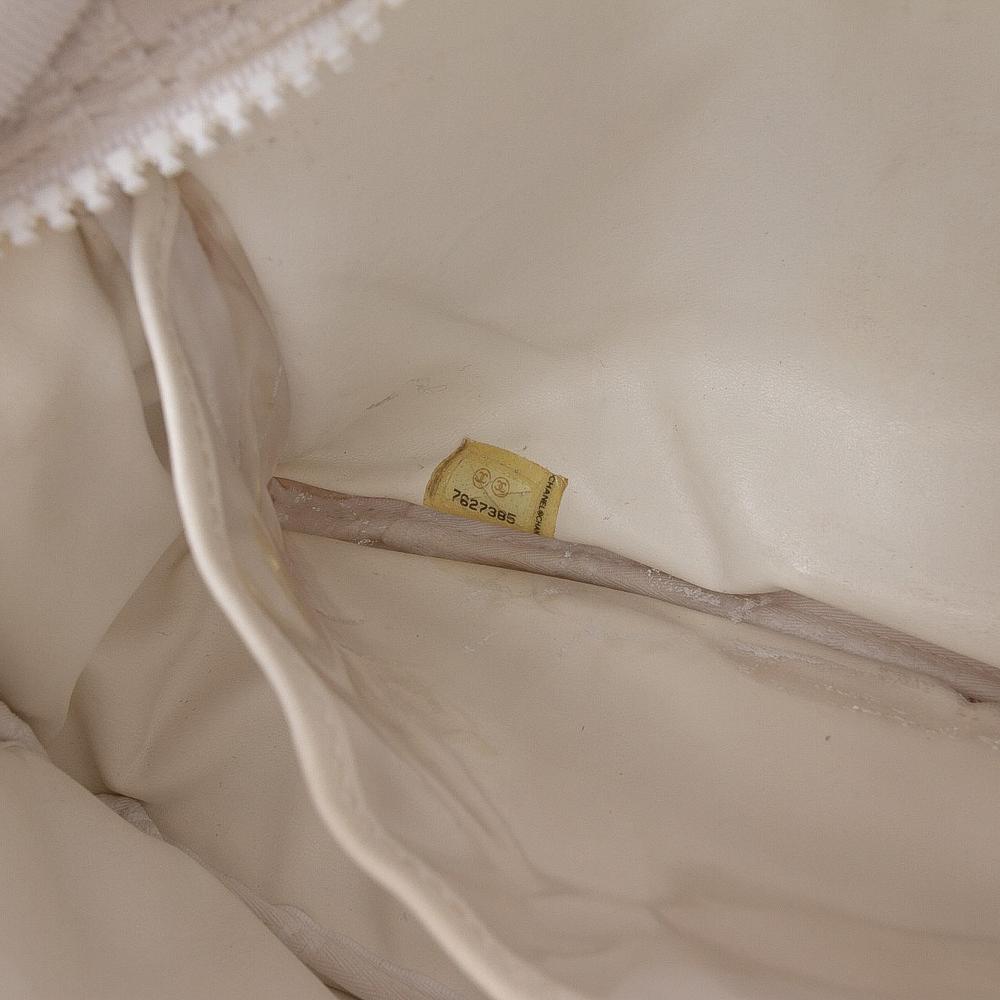 Chanel B Chanel White Off White Cotton Fabric Terry Cloth Sport Line Flap Italy