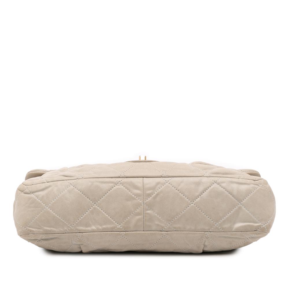 Chanel B Chanel Brown Taupe Calf Leather Quilted skin Chic Quilt Flap Italy