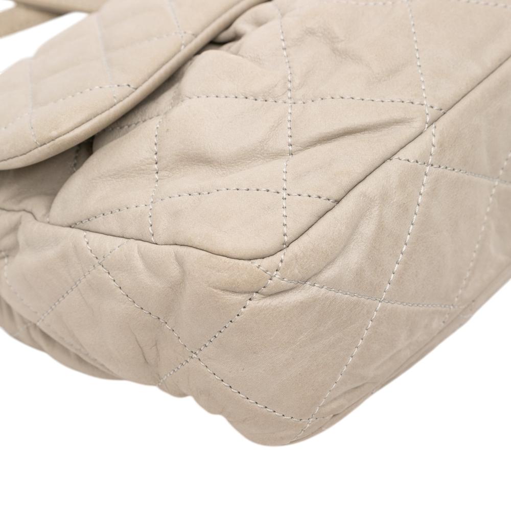 Chanel B Chanel Brown Taupe Calf Leather Quilted skin Chic Quilt Flap Italy