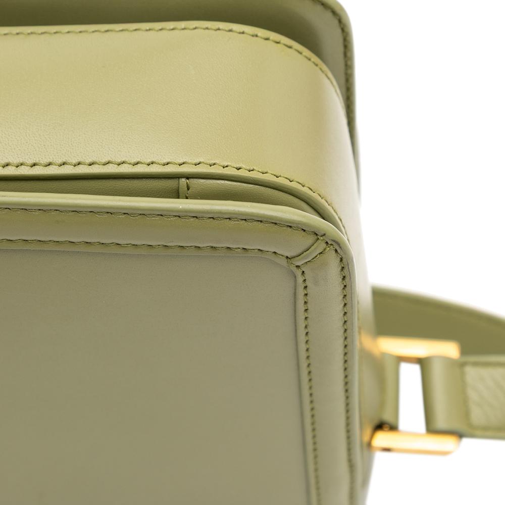 Saint Laurent B Saint Laurent Green Olive Green Calf Leather Medium Solferino Satchel In Box Italy