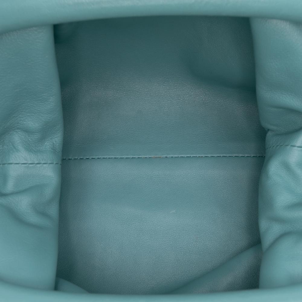 Bottega Veneta AB Bottega Veneta Blue Turquoise Lambskin Leather Leather Lambskin The Mini Pouch Crossbody Italy