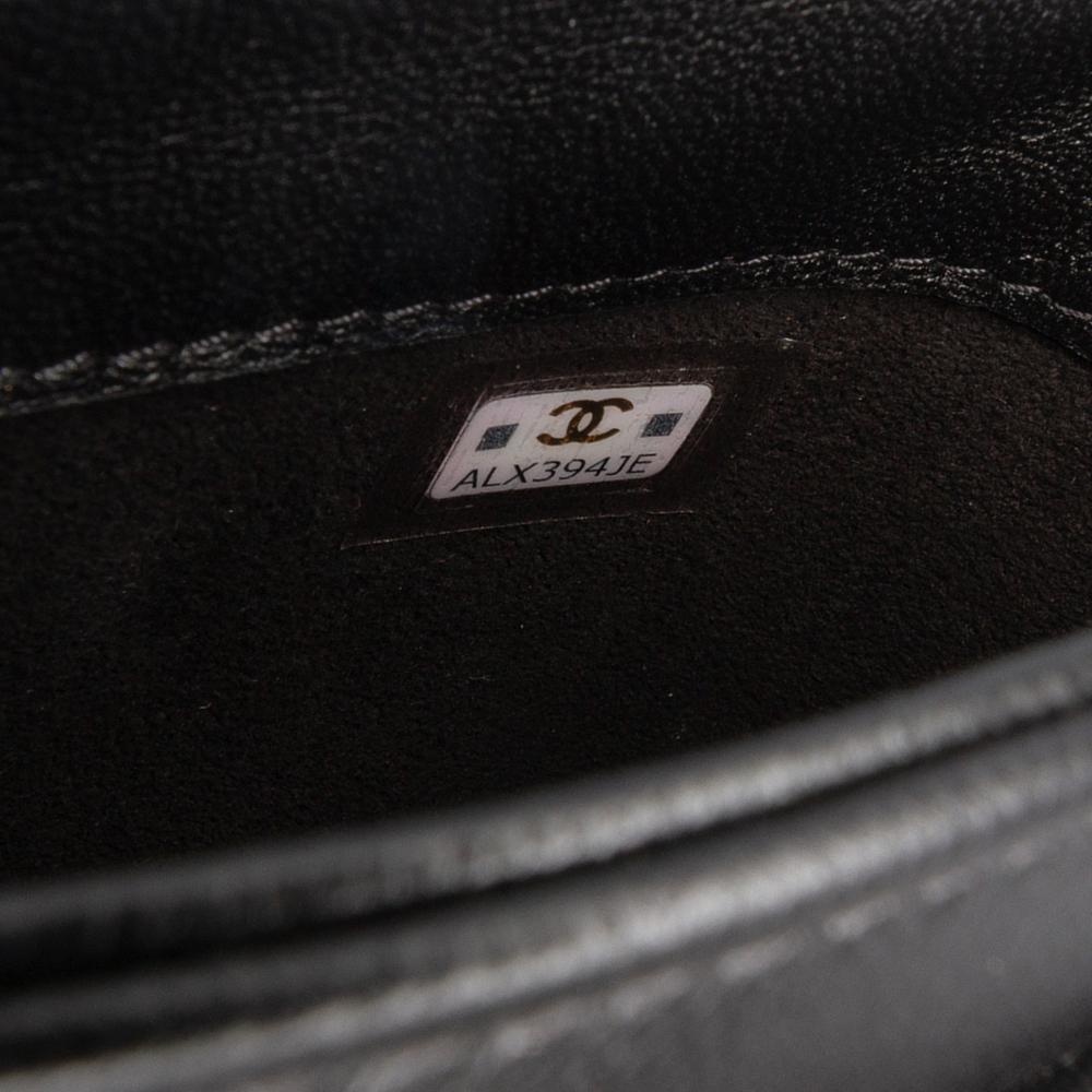 Chanel AB Chanel Black Lambskin Leather Leather CC Quilted Lambskin Chain Around Phone Holder Italy