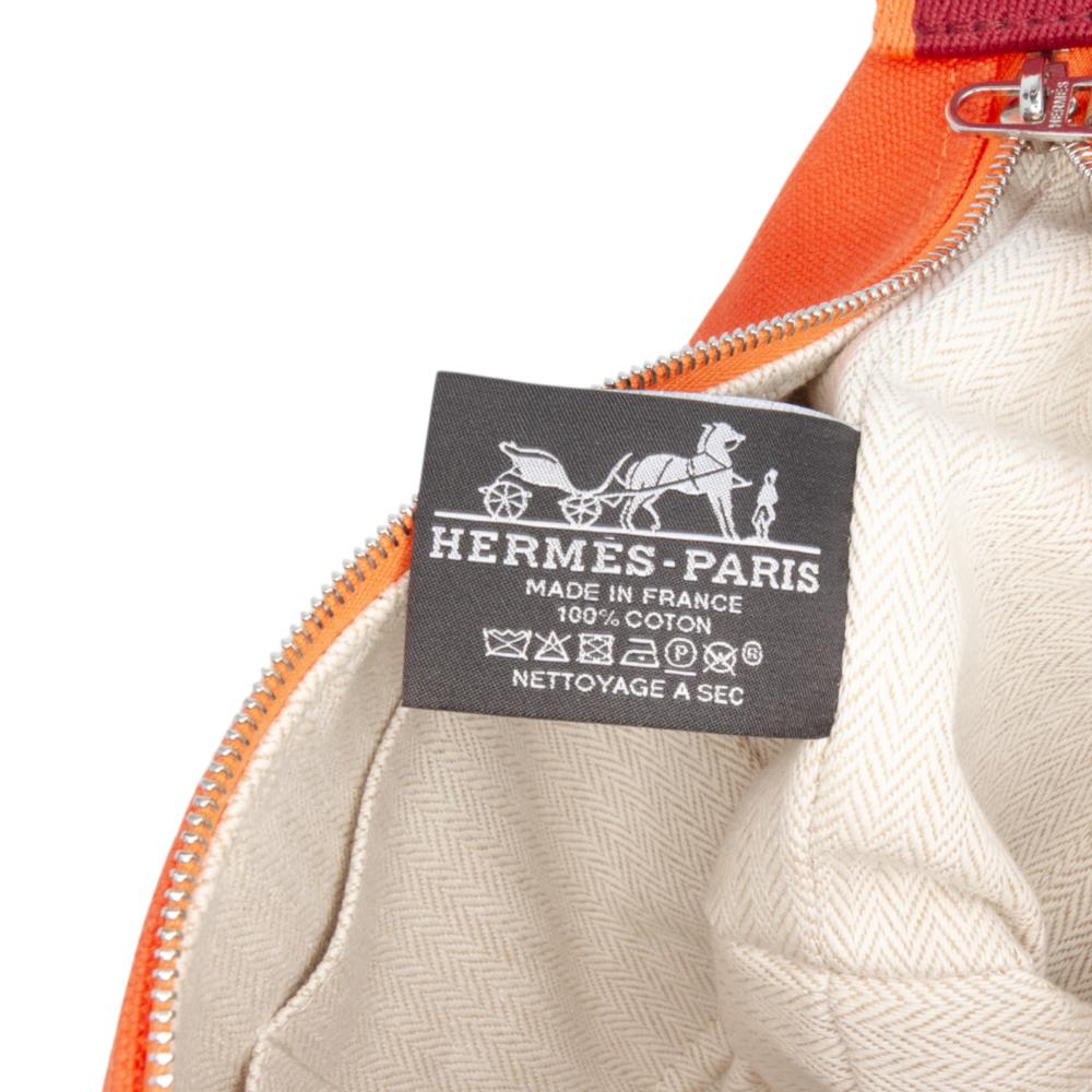 Hermès AB Hermès Orange Dark Orange with Red Dark Red Canvas Fabric Small Toile Bride A Brac Case France