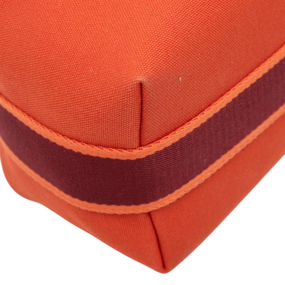 Hermès AB Hermès Orange Dark Orange with Red Dark Red Canvas Fabric Small Toile Bride A Brac Case France