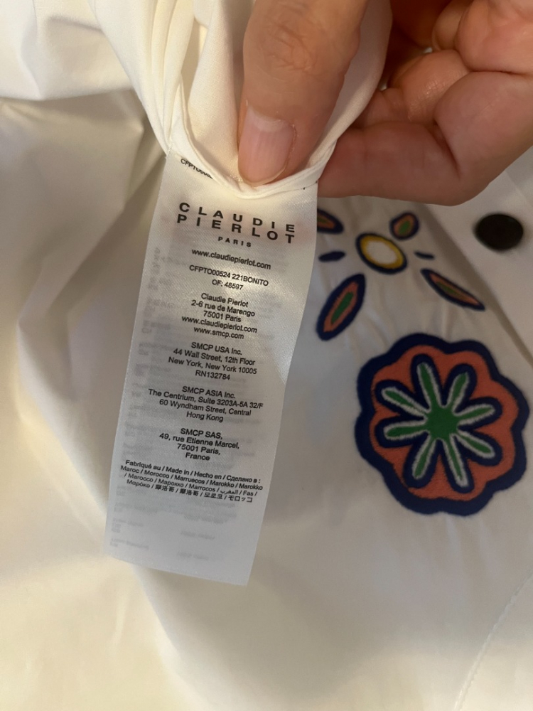 Claudie Pierlot Coton blanc / Broderie florale