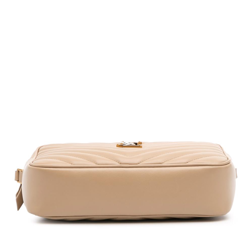 Saint Laurent B Saint Laurent Brown Beige Calf Leather Matelasse Monogram Lou Camera Bag Italy