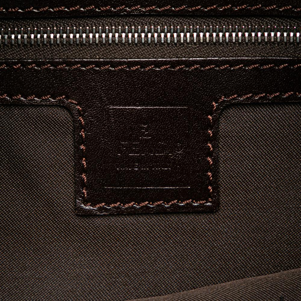 Fendi B Fendi Brown Canvas Fabric Zucca Shoulder Bag Italy