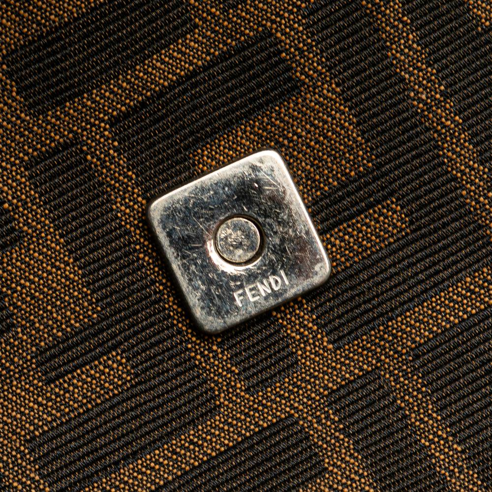 Fendi B Fendi Brown Canvas Fabric Zucca Shoulder Bag Italy